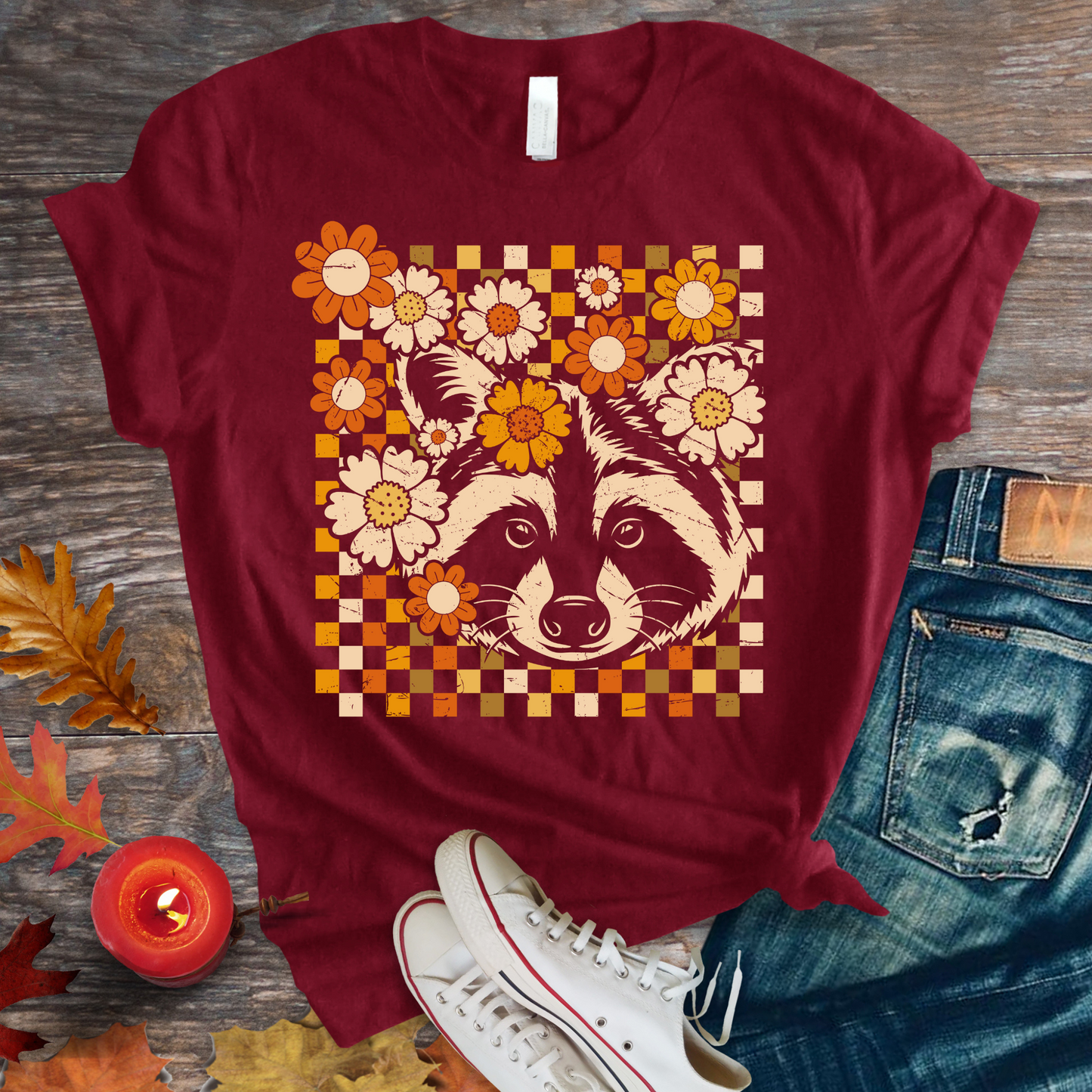 BOHO FLORAL RACCOON