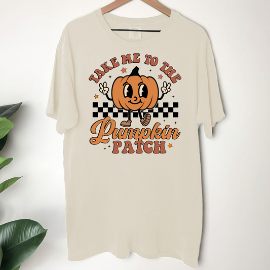TAKE ME TO THE PUMPKIN PATCH CHECKERED PUMPKIN MAN