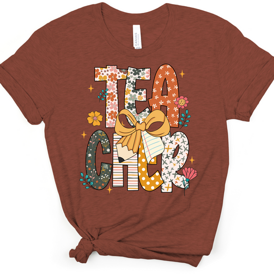 FALL TEACHER PENCIL BOW